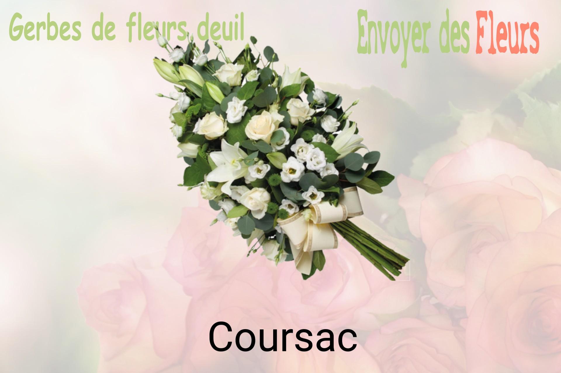 Gerbe de fleurs de deuil livrée à Coursac